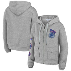 Buffalo Bills WEAR by Erin Andrews Women's Full-Zip Hoodie - Heather Gray discount