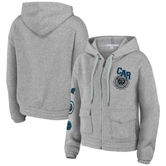 Carolina Panthers WEAR by Erin Andrews Women's Full-Zip Hoodie - Heather Gray cheap