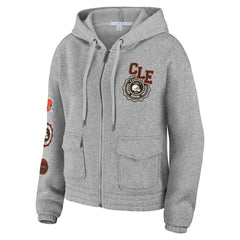 Cleveland Browns WEAR by Erin Andrews Women's Full-Zip Hoodie - Heather Gray sale