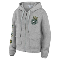 Green Bay Packers WEAR by Erin Andrews Women's Full-Zip Hoodie - Heather Gray online