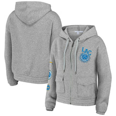 Los Angeles Chargers WEAR by Erin Andrews Women's Full-Zip Hoodie - Heather Gray for sale