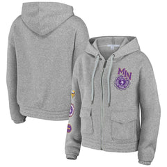 Minnesota Vikings WEAR by Erin Andrews Women's Full-Zip Hoodie - Heather Gray on sale