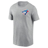 Toronto Blue Jays Cooperstown Collection Large Logo 2-Hit T-Shirt - Heather Gray | Nike