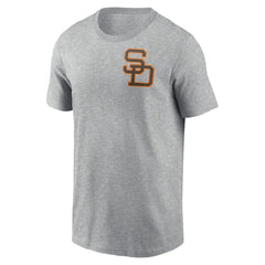 San Diego Padres Cooperstown Collection Large Logo 2-Hit T-Shirt - Heather Gray | Nike
