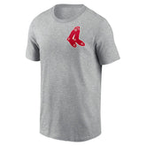 Boston Red Sox Cooperstown Collection Large Logo 2-Hit T-Shirt - Heather Gray | Nike