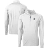 Detroit Tigers Cutter & Buck Adapt Eco Knit Stretch Recycled Quarter-Zip Pullover Top - White