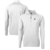 New York Yankees Cutter & Buck Adapt Eco Knit Stretch Recycled Quarter-Zip Pullover Top - White