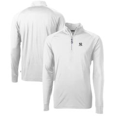New York Yankees Cutter & Buck Adapt Eco Knit Stretch Recycled Quarter-Zip Pullover Top - White