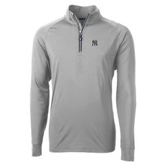 New York Yankees Cutter & Buck Adapt Eco Knit Stretch Recycled Quarter-Zip Pullover Top - Gray
