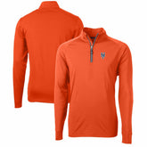 New York Mets Cutter & Buck Adapt Eco Knit Stretch Recycled Quarter-Zip Pullover Top - Orange