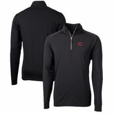 Cincinnati Reds Cutter & Buck Adapt Eco Knit Stretch Recycled Quarter-Zip Pullover Top - Black