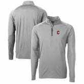 Cleveland Guardians Cutter & Buck Adapt Eco Knit Stretch Recycled Quarter-Zip Pullover Top - Gray