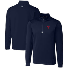 Philadelphia Phillies Cutter & Buck Traverse Stretch Quarter-Zip Pullover Top - Navy