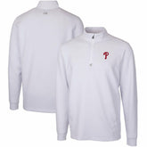 Philadelphia Phillies Cutter & Buck Traverse Stretch Quarter-Zip Pullover Top - White