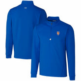 New York Mets Cutter & Buck Traverse Stretch Quarter-Zip Pullover Top - Royal