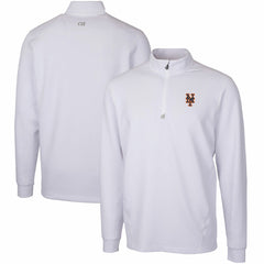 New York Mets Cutter & Buck Traverse Stretch Quarter-Zip Pullover Top - White