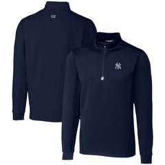 New York Yankees Cutter & Buck Traverse Stretch Quarter-Zip Pullover Top - Navy