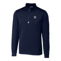 New York Yankees Cutter & Buck Traverse Stretch Quarter-Zip Pullover Top - Navy