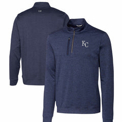 Kansas City Royals Cutter & Buck Stealth Heathered Quarter-Zip Pullover Top - Navy