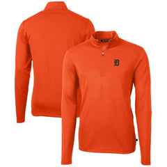 Detroit Tigers Cutter & Buck Virtue Eco Pique Recycled Quarter-Zip Pullover Top - Orange