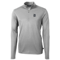 Detroit Tigers Cutter & Buck Virtue Eco Pique Recycled Quarter-Zip Pullover Top - Gray