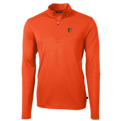 Baltimore Orioles Cutter & Buck Virtue Eco Pique Recycled Quarter-Zip Pullover Top - Orange