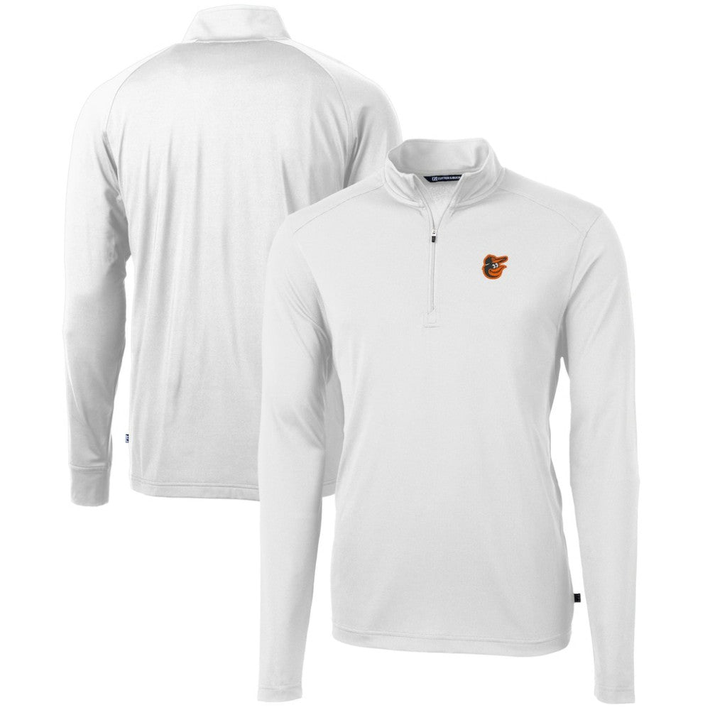 Baltimore Orioles Cutter & Buck Virtue Eco Pique Recycled Quarter-Zip Pullover Top - White