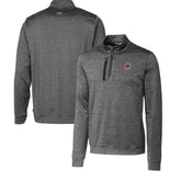 Chicago Cubs Cutter & Buck Stealth Heathered Quarter-Zip Pullover Top - Gray