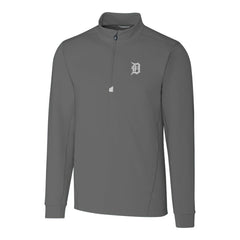 Detroit Tigers Cutter & Buck Big & Tall Traverse Stretch Quarter-Zip Pullover Top - Gray
