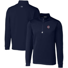 Chicago Cubs Cutter & Buck Big & Tall Traverse Stretch Quarter-Zip Pullover Top - Navy