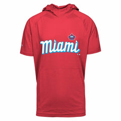 Miami Marlins Levelwear City Connect Phase Core Hoodie T-Shirt - Red