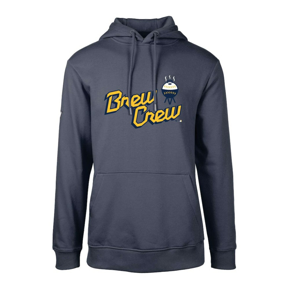 Milwaukee Brewers Levelwear City Connect Podium Core Logo Pullover Hoodie - Navy