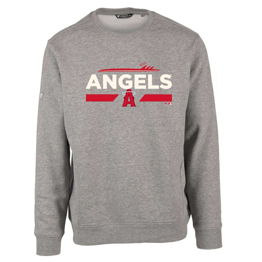 Los Angeles Angels Levelwear City Connect Zane No Hitter Pullover Sweatshirt - Heather Gray
