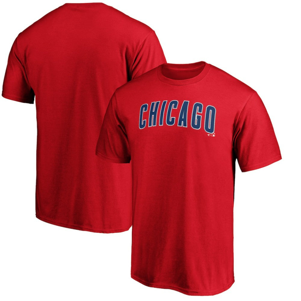 Chicago Cubs Official Team Wordmark T-Shirt - Red