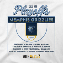 Memphis Grizzlies Stadium Essentials Unisex 2023 NBA Playoffs Roster T-Shirt - White outlet