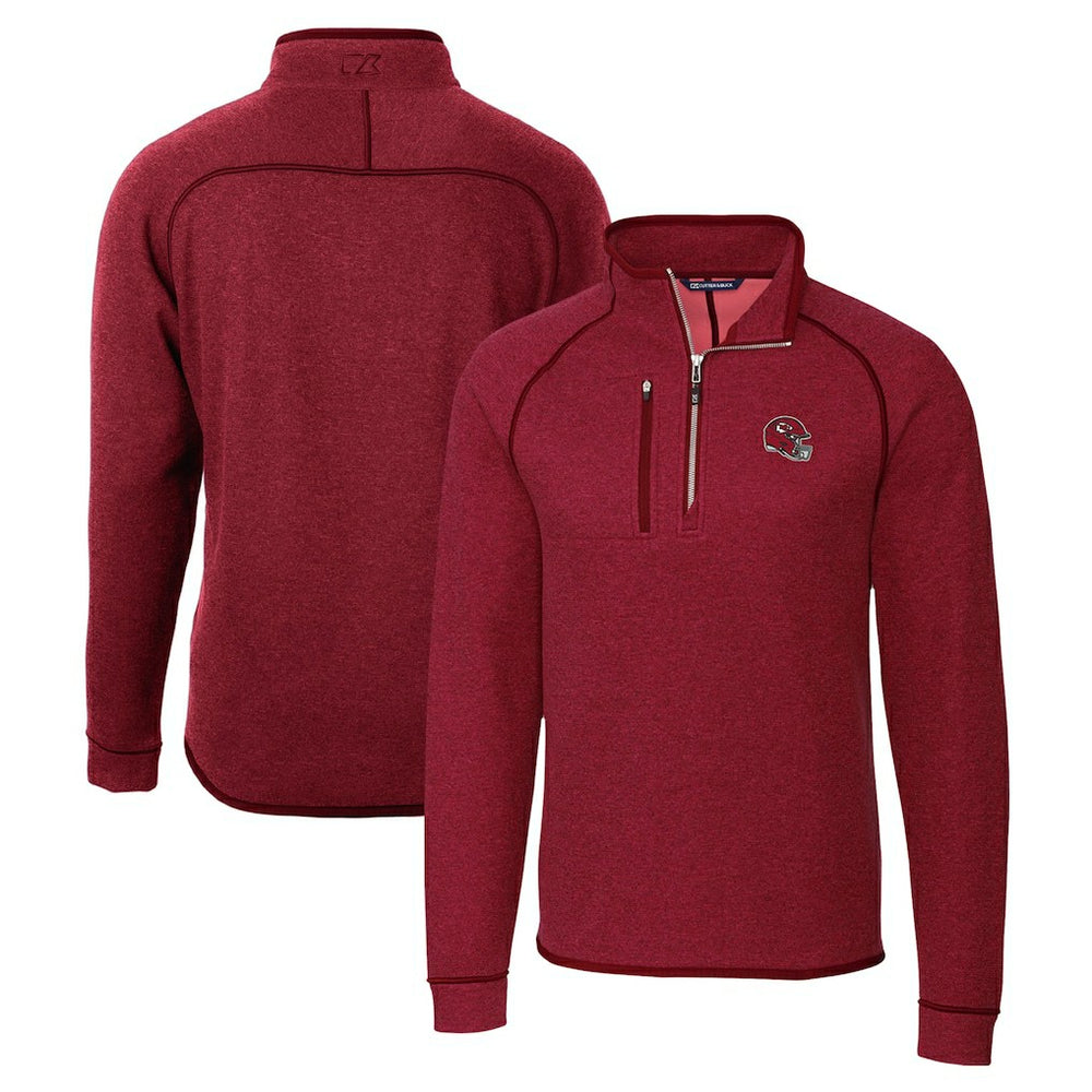 Kansas City Chiefs Cutter & Buck Helmet Mainsail Sweater-Knit Half-Zip Pullover Jacket - Red discount