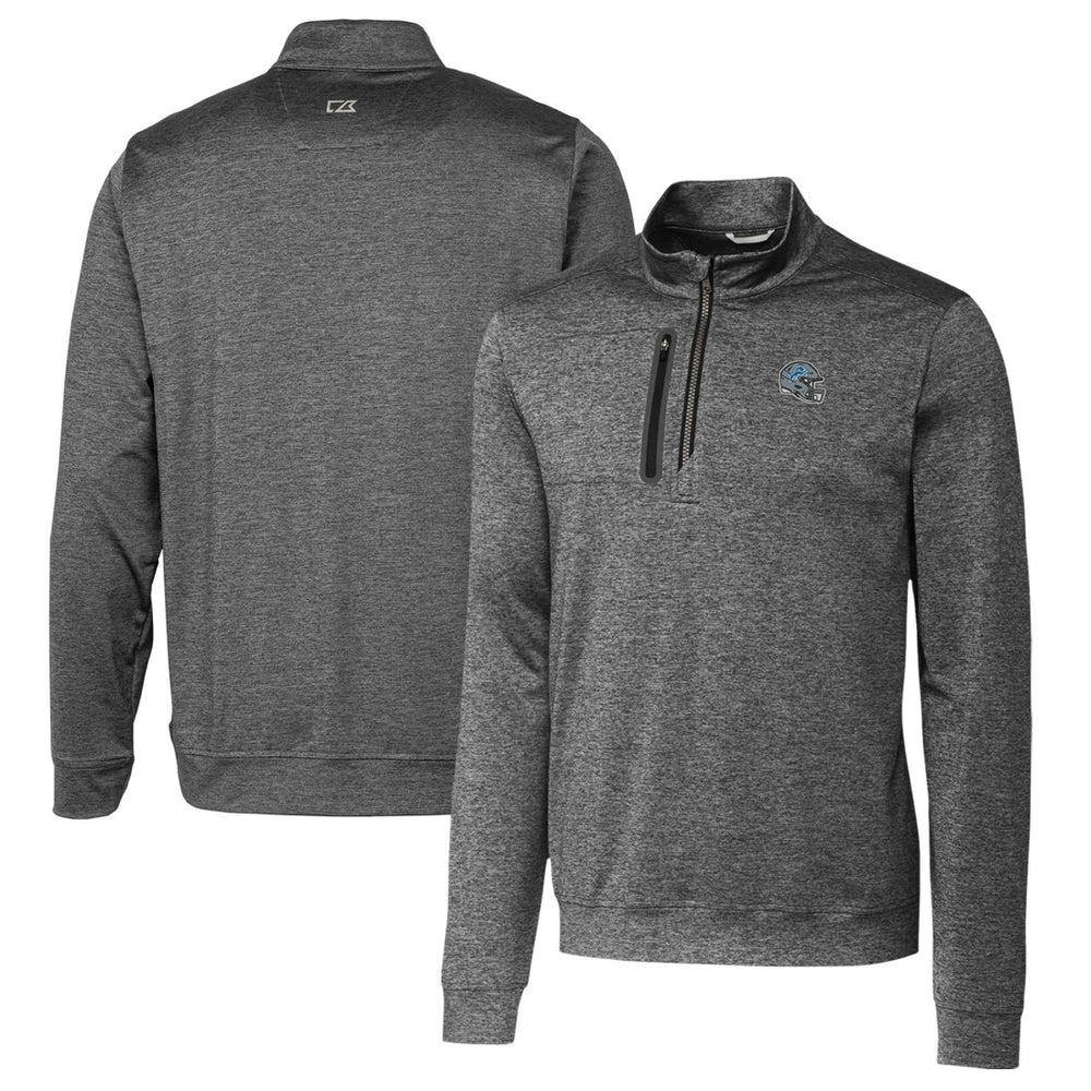 Detroit Lions Cutter & Buck Helmet Stealth Heathered Quarter-Zip Pullover Top - Gray sale
