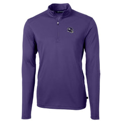 Minnesota Vikings Cutter & Buck Helmet Virtue Eco Pique Recycled Quarter-Zip Pullover Top - Purple discount