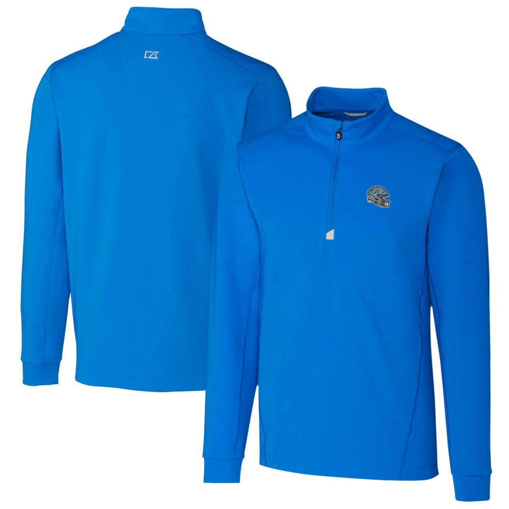 Detroit Lions Cutter & Buck Helmet Traverse Stretch Quarter-Zip Pullover Top - Blue discount