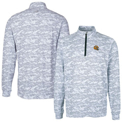 Green Bay Packers Cutter & Buck Helmet Traverse Camo Print Stretch Quarter-Zip Pullover Top - Charcoal sale