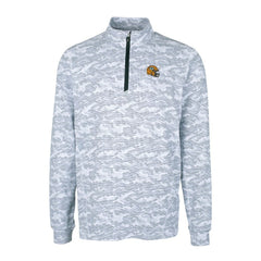 Green Bay Packers Cutter & Buck Helmet Traverse Camo Print Stretch Quarter-Zip Pullover Top - Charcoal sale