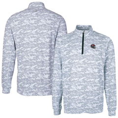 Tampa Bay Buccaneers Cutter & Buck Helmet Traverse Camo Print Stretch Quarter-Zip Pullover Top - Charcoal for sale