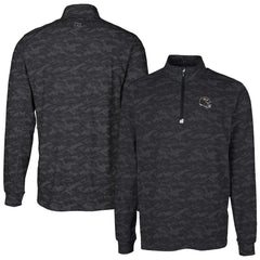 Baltimore Ravens Cutter & Buck Helmet Traverse Camo Print Stretch Quarter-Zip Pullover Top - Black on sale