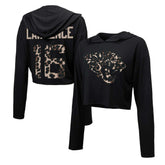Trevor Lawrence Jacksonville Jaguars Majestic Threads Women's Leopard Player Name & Number Long Sleeve Cropped Hoodie - Black online