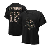Justin Jefferson Minnesota Vikings Majestic Threads Women's Leopard Player Name & Number T-Shirt - Black outlet