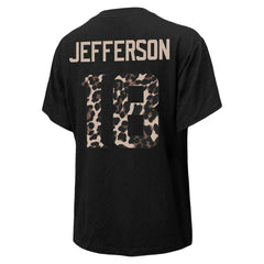 Justin Jefferson Minnesota Vikings Majestic Threads Women's Leopard Player Name & Number T-Shirt - Black outlet