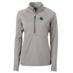 New York Jets Cutter & Buck Women's Helmet Logo Adapt Eco Knit Stretch Recycled Half-Zip Pullover Top - Gray outlet
