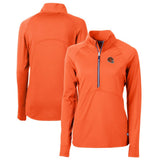 Cincinnati Bengals Cutter & Buck Women's Helmet Logo Adapt Eco Knit Stretch Recycled Half-Zip Pullover Top - Orange outlet