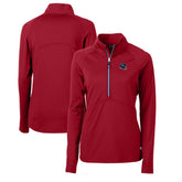 Houston Texans Cutter & Buck Women's Helmet Logo Adapt Eco Knit Stretch Recycled Half-Zip Pullover Top - Red outlet