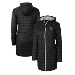 Pittsburgh Steelers Cutter & Buck Women's Helmet Logo Rainier Primaloft Eco Insulated Hooded Long Coat - Black sale